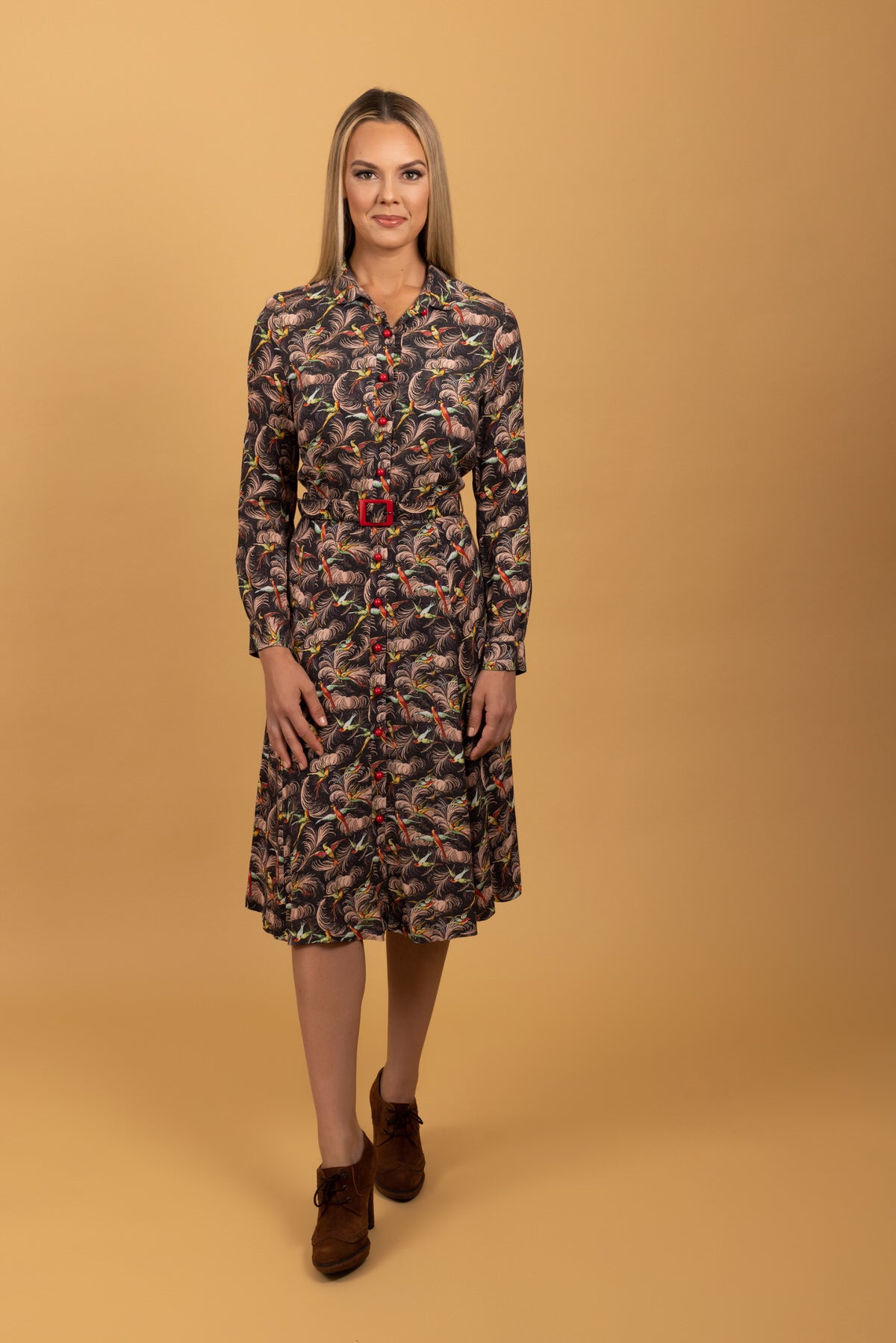 Tea in the Garden | Dress Hire Townsville | Leona Edmiston Frocks Pippa Feather Print Midi Dress