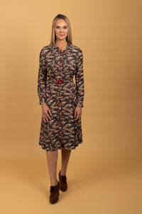 Tea in the Garden | Dress Hire Townsville | Leona Edmiston Frocks Pippa Feather Print Midi Dress