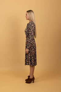 Tea in the Garden | Dress Hire Townsville | Leona Edmiston Frocks Pippa Feather Print Midi Dress