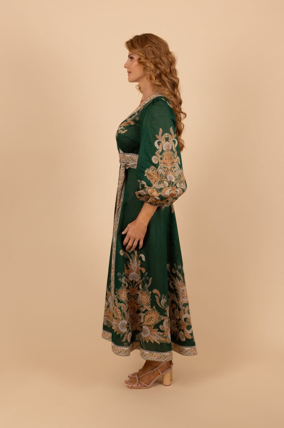 Devi Wrap Midi Dress - Tea in the Garden