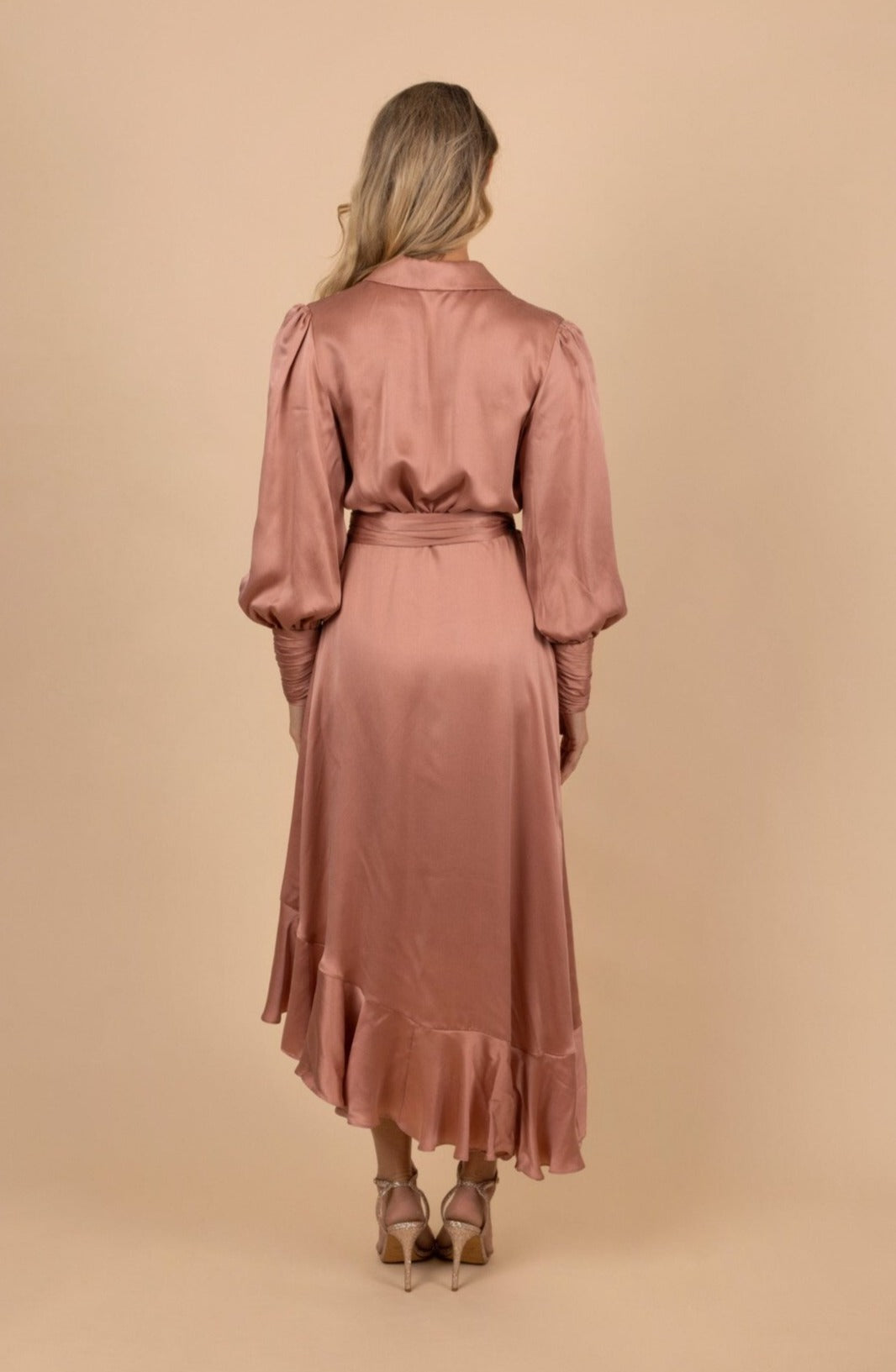 Silk Wrap Midi Dress - Tea in the Garden