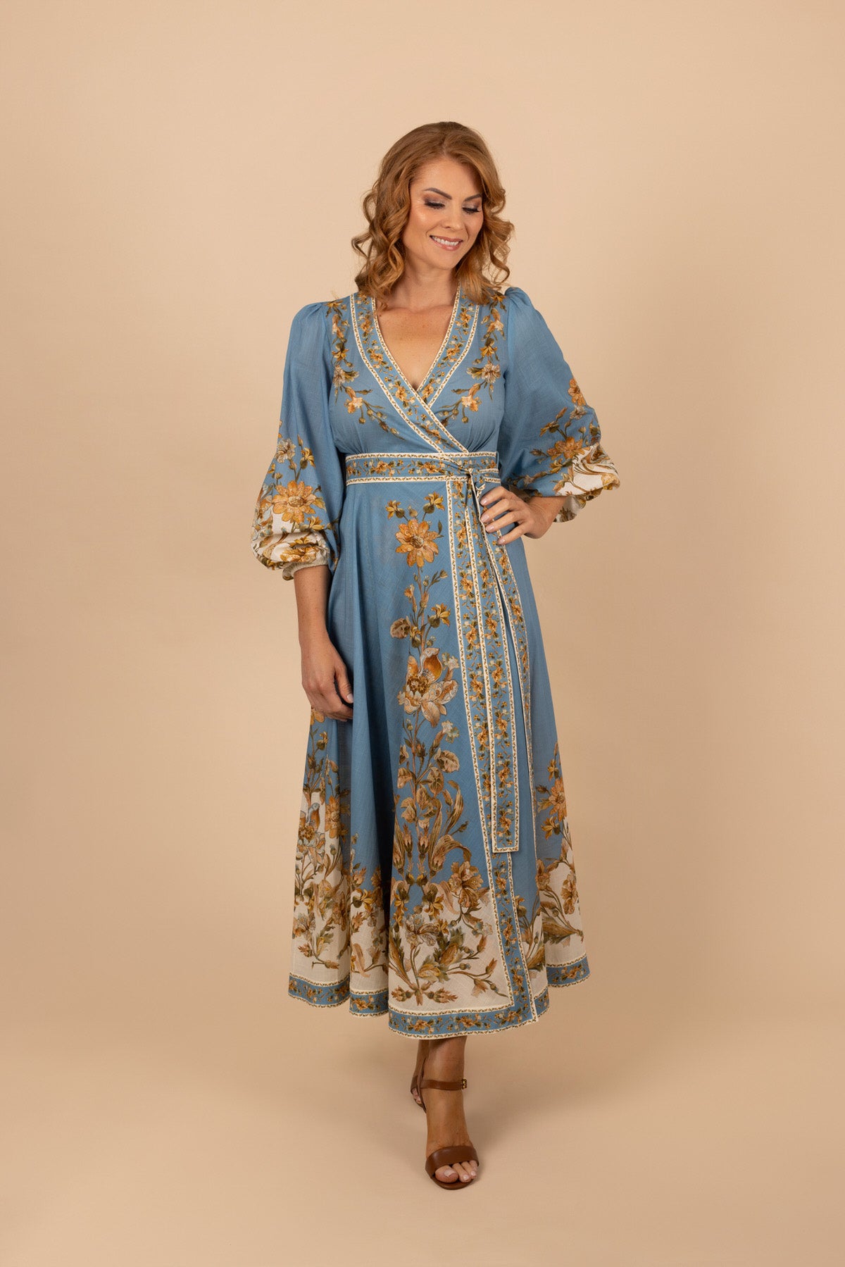 Chintz Wrap Midi Dress - Tea in the Garden