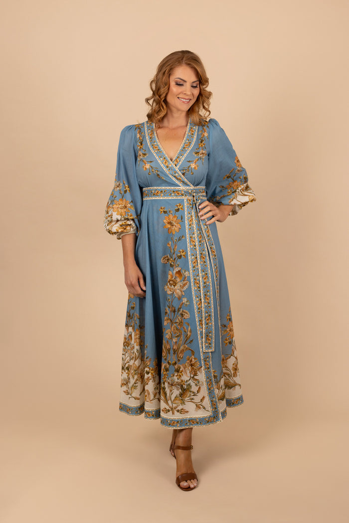 Chintz Wrap Midi Dress - Tea in the Garden