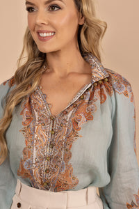 Devi Billow Blouse - Tea in the Garden