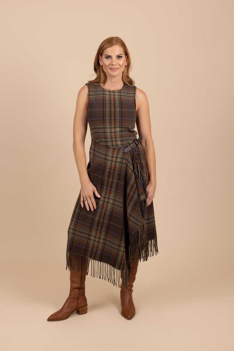 Tea in the Garden | Dress Hire Townsville | Polo Ralph Lauren Plaid Fringe-and-Leather Trim Wrap Dress