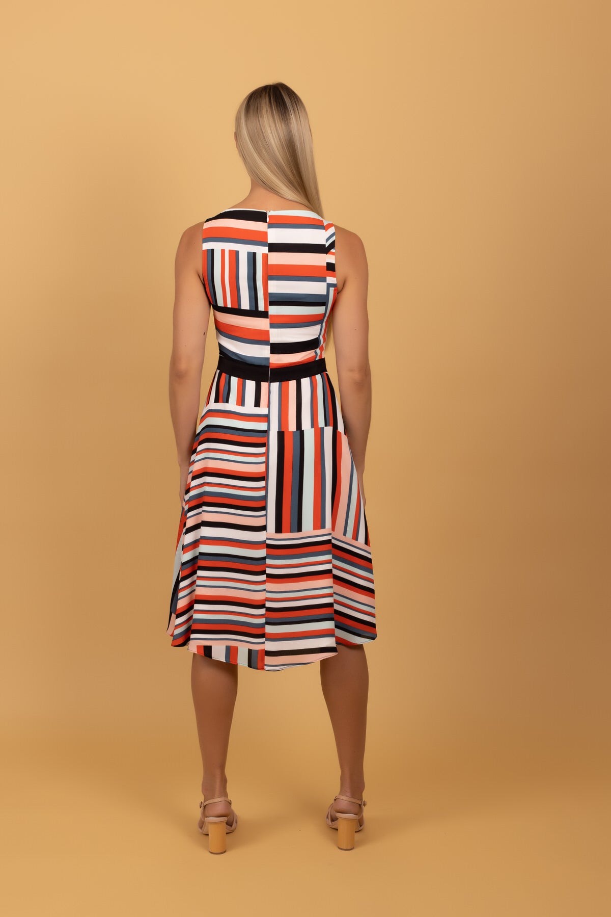 Tea in the Garden | Dress Hire Townsville | Cue City Striped A-Line Dress